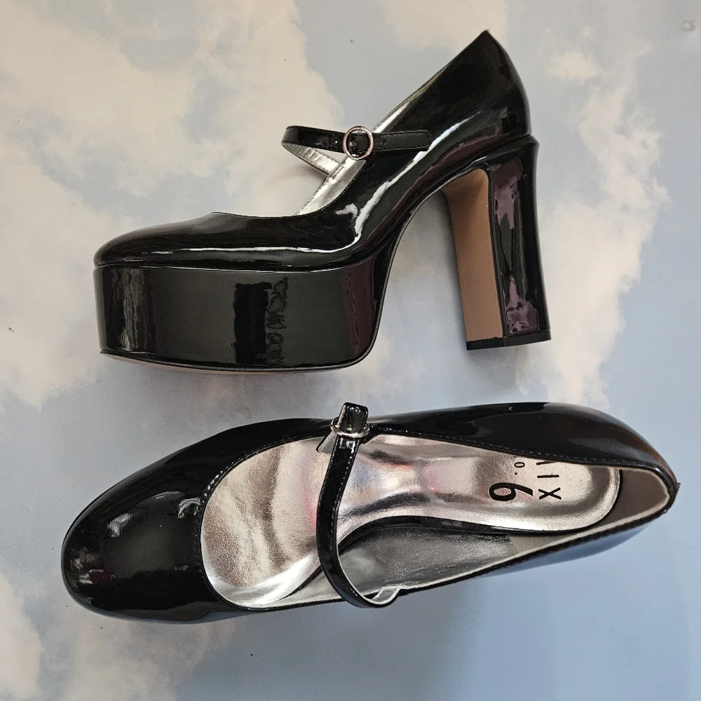 Mix No. 6 Black Platform Mary Jane Shoes
